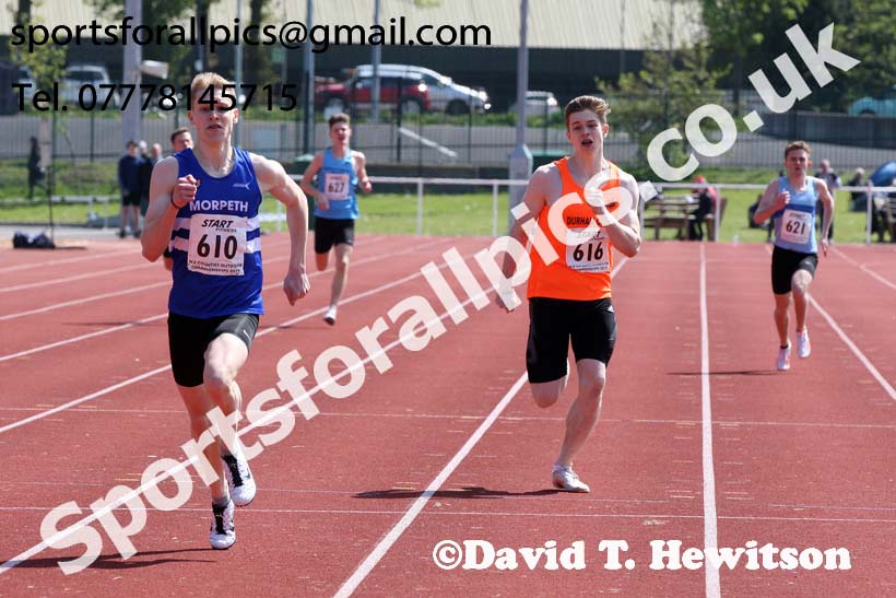 Mens under-20s 400 metres, 2019 North Eastern Track and Field Champs., Middlesbrough. Photo:  David T. Hewitson/Sports for All Pics